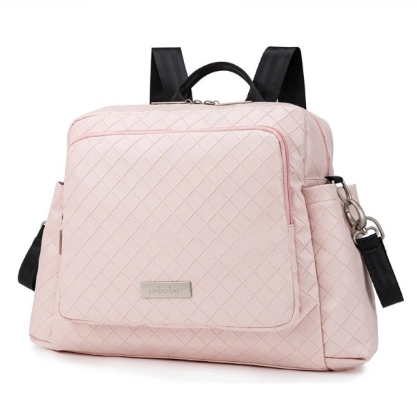 Zaino per il cambio impermeabile 34 x 32 x 12 cm Borsa in poliestere PU per mamme Borsa da viaggio per neonati Grande capacità rosa