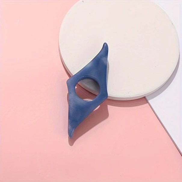 Záložka do knihy s otvorem na prst 8,5 x 2 cm ergonomický tvar barevná praktický čtenářský doplněk modrá