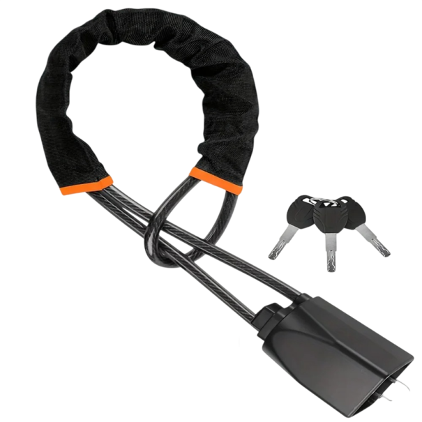 Zámek volantu 43 cm z nerezové oceli Bezpečnostní uzamčení do pásu s 3 klíči Ochrana vozidla proti odcizení černá