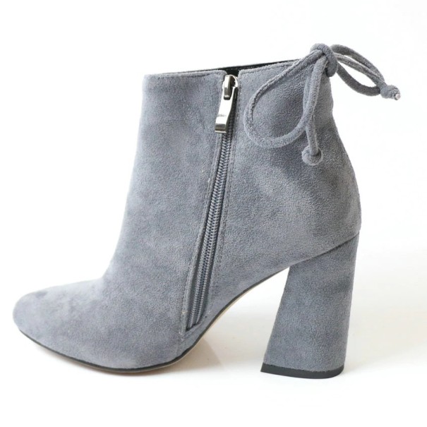 Zamszowe buty damskie na obcasie J3229 ciemnoszary 35