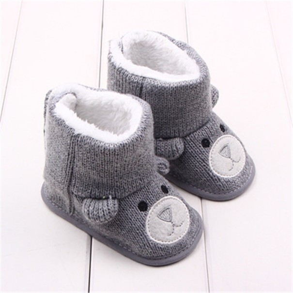 Zapatillas de algodón de invierno para niños gris 6-12 meses