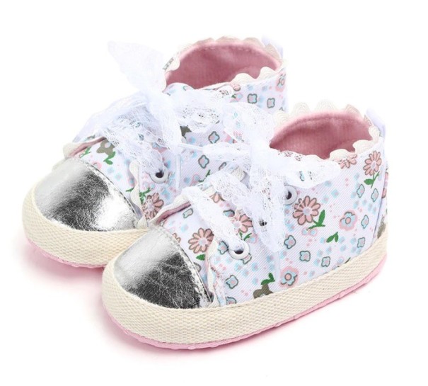 Zapatillas de algodón para niñas A438 rosa 12-18 meses