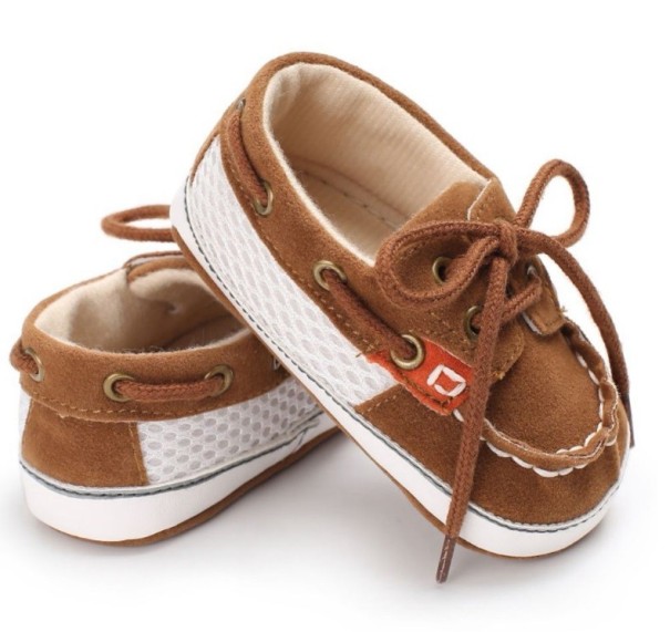 Zapatillas de algodón para niños A9 marrón 0-6 meses