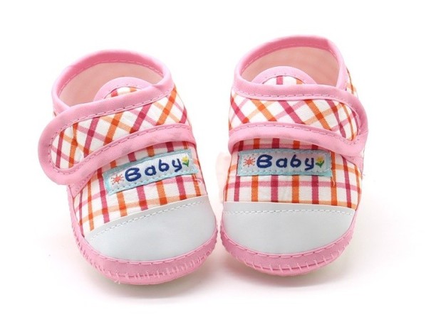 Zapatillas de algodón para niños tamaño A4 rosa 6-12 meses