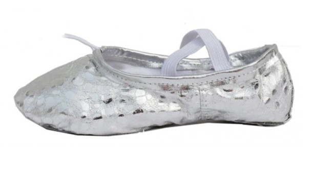 Zapatillas de ballet para mujer con lentejuelas plateado 35