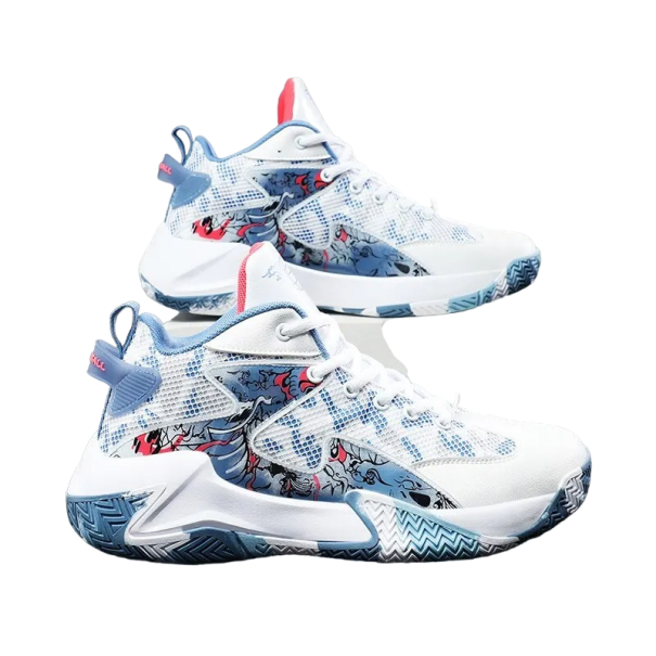 Zapatillas de baloncesto para hombre, zapatillas coloridas, suela antideslizante, zapatillas deportivas para hombre, amortiguación, transpirables azul 42