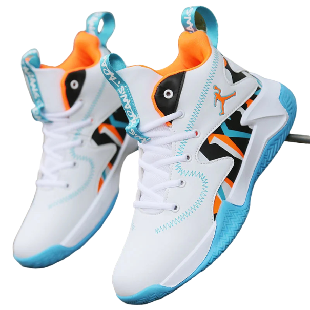 Zapatillas de baloncesto para hombre, zapatillas deportivas antideslizantes, zapatillas de baloncesto elegantes, transpirables y suaves azul claro 39