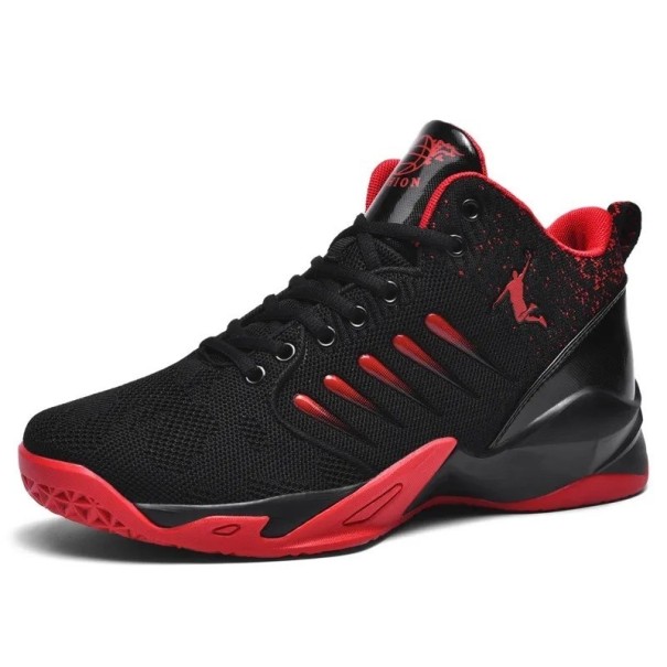 Zapatillas de baloncesto para hombre, zapatillas transpirables, zapatillas deportivas antideslizantes, zapatillas deportivas de baloncesto rojo 43