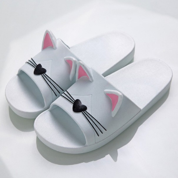 Zapatillas de casa para mujer con gato A1776 gris 38