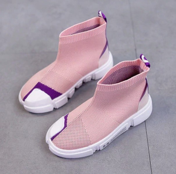 Zapatillas de deporte para niños con calcetín rosa 32