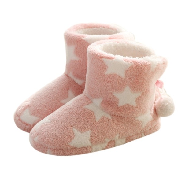 Zapatillas de estar por casa calentitas de mujer con estrellas rosa 39