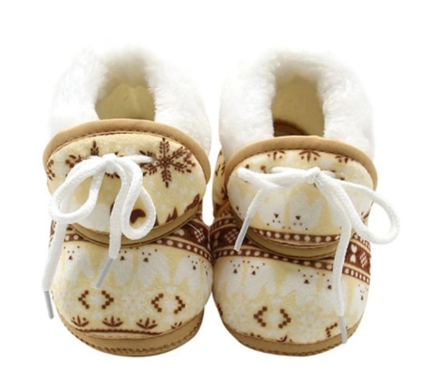 Zapatillas de estar por casa calentitas para niños marrón claro