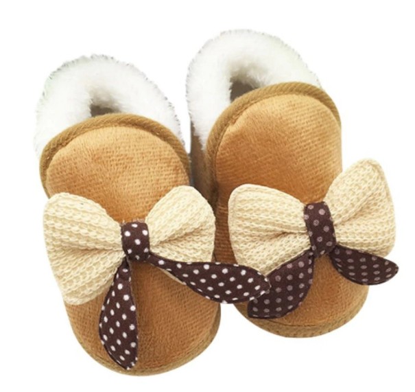Zapatillas de estar por casa con aislamiento para niñas marrón 6-12 meses