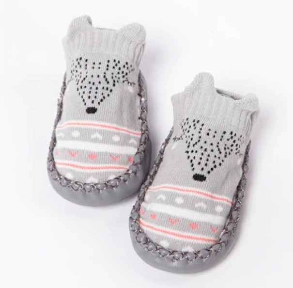 Zapatillas de estar por casa para niños A12 gris 0-6 meses