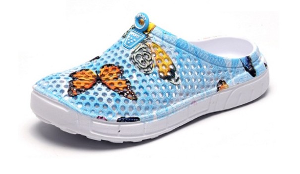 Zapatillas de goma para mujer con estampado de mariposas azul 41