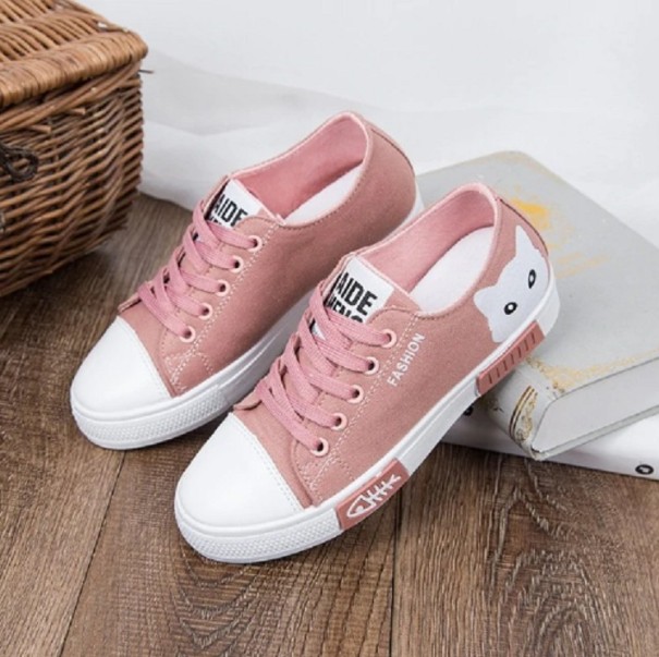 Zapatillas de mujer con gato J1790 rosa 37