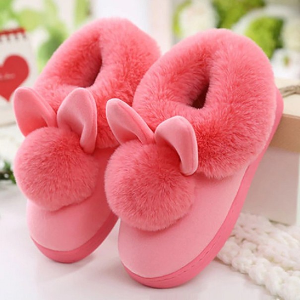 Zapatillas de mujer con orejas de conejo rosa oscuro 37