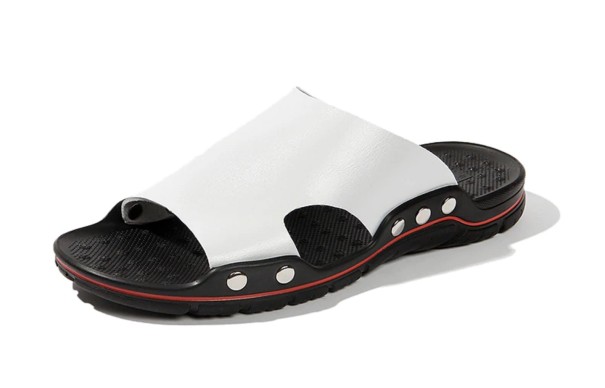 Zapatillas de piel para hombre A2265 blanco 44