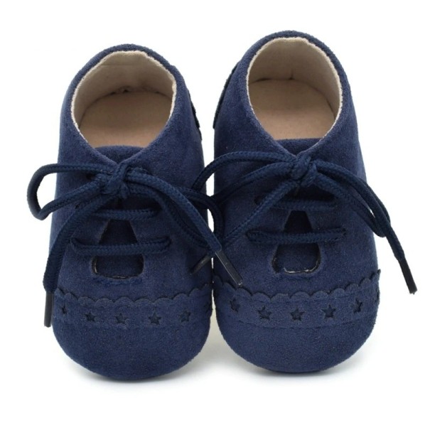 Zapatillas de piel para niños A484 azul 6-12 meses
