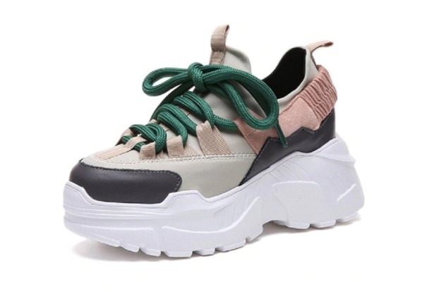 Zapatillas de plataforma elegantes para mujer J1170 crema 38