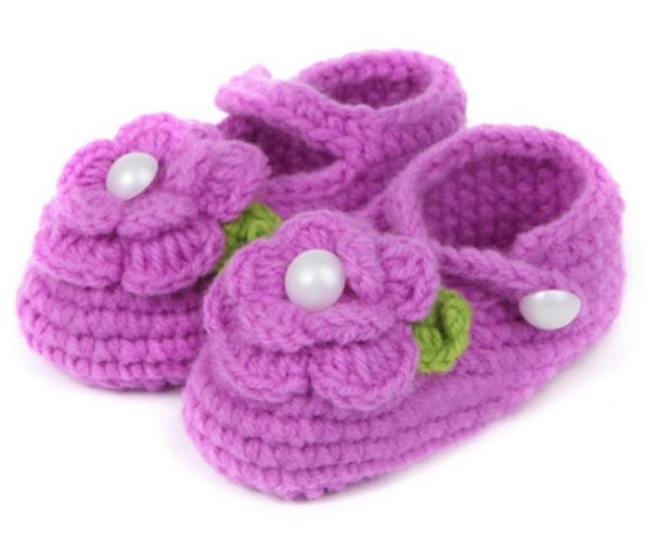 Zapatillas de punto para niñas morado