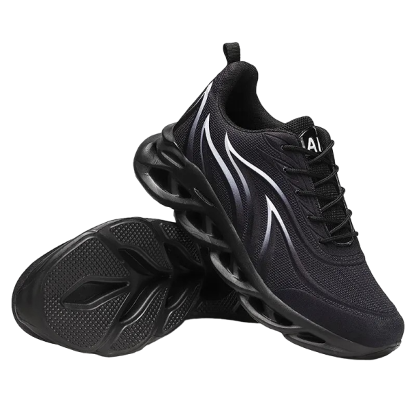 Zapatillas de running para hombre, suela antideslizante, color negro, deportivas, transpirables, suaves y con absorción de impactos negro 45