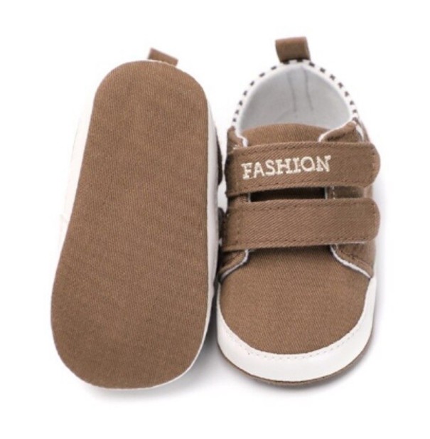 Zapatillas de velcro para niños marrón 0-6 meses