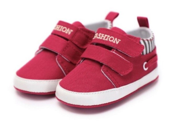 Zapatillas de velcro para niños rojo 6-12 meses