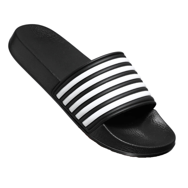 Zapatillas unisex ligeras antideslizantes con rayas Zapatillas cómodas para casa y baño Zapatillas suaves para mujer y hombre Zapatillas negro 43