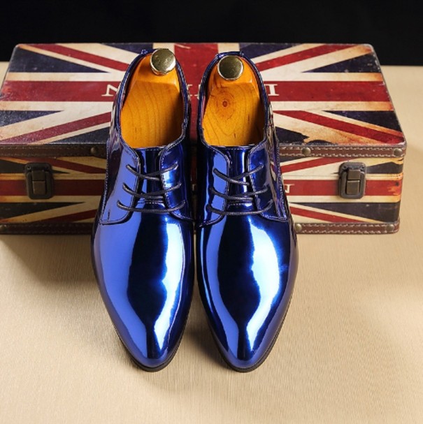 Zapatos bajos brillantes para hombre J2128 azul 48