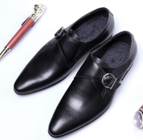 Zapatos bajos de hombre con hebilla J2171 negro 41