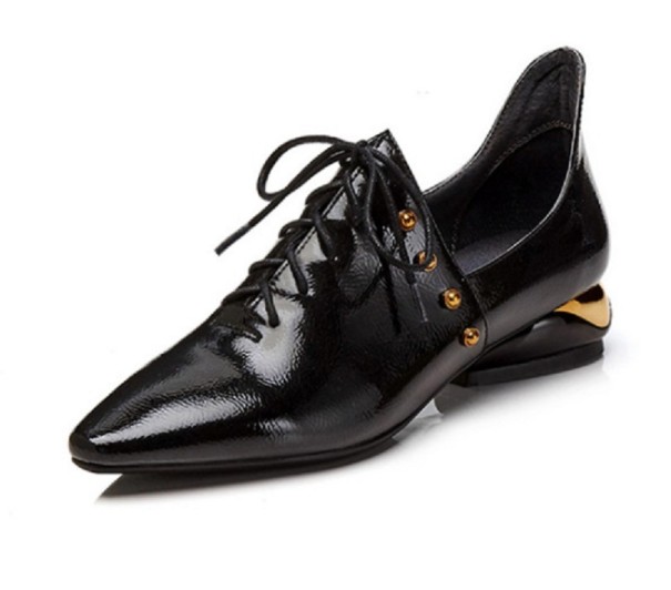 Zapatos con cordones para mujer - Oxfords negro 40