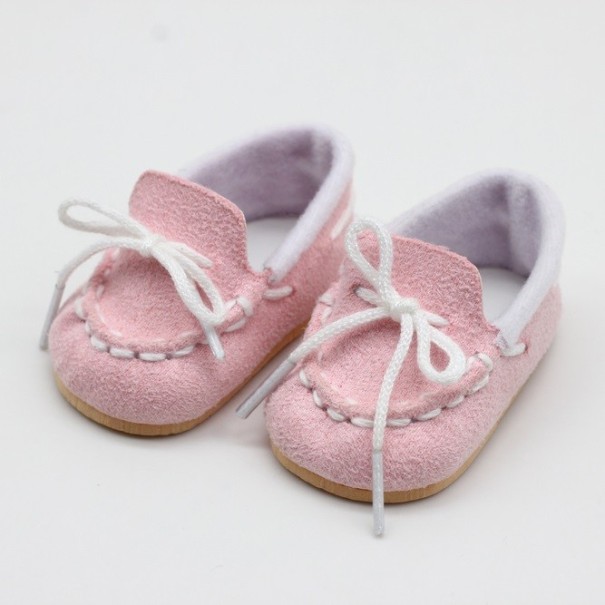 Zapatos con cordones para muñeca rosa