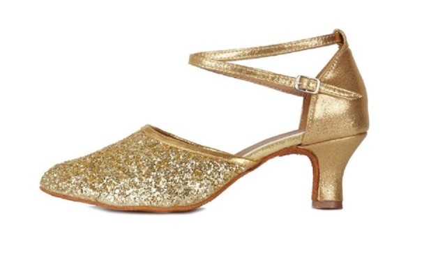 Zapatos de baile de tacón alto para mujer dorado 36 5 cm