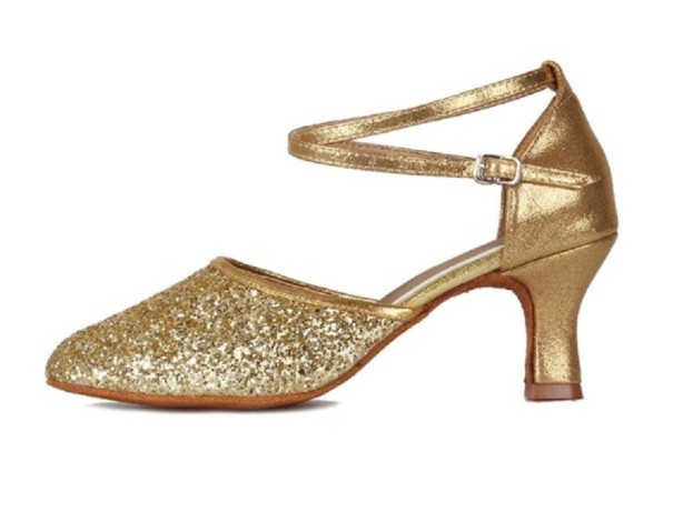 Zapatos de baile de tacón alto para mujer dorado 41 7 cm