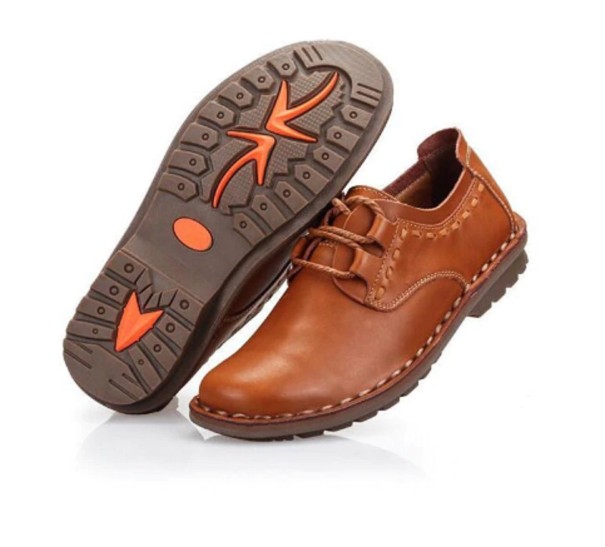 Zapatos de cuero para hombre marrón claro 40