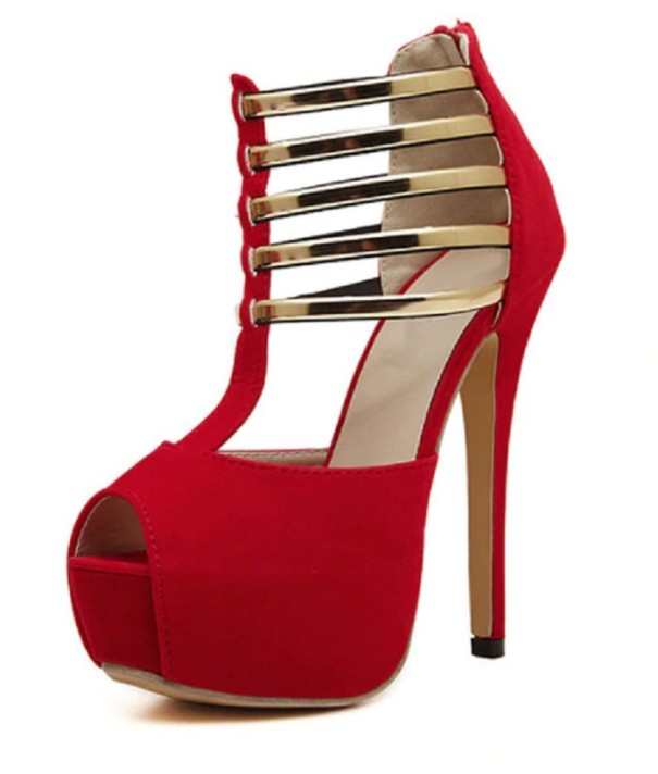 Zapatos de plataforma con estilo rojo 36