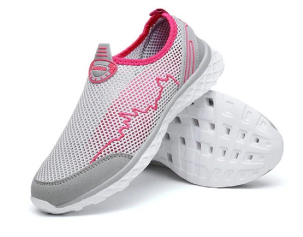 Zapatos de playa gris y rosado 39