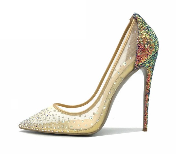 Zapatos de salón con purpurina para mujer 37 12 cm