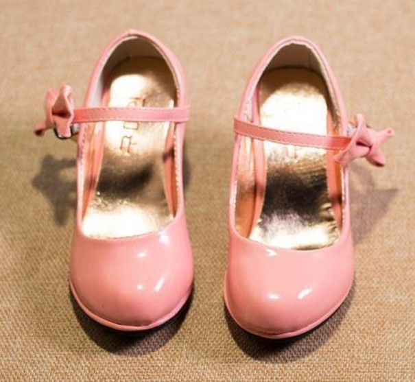 Zapatos de salón de charol para niñas rosa 29