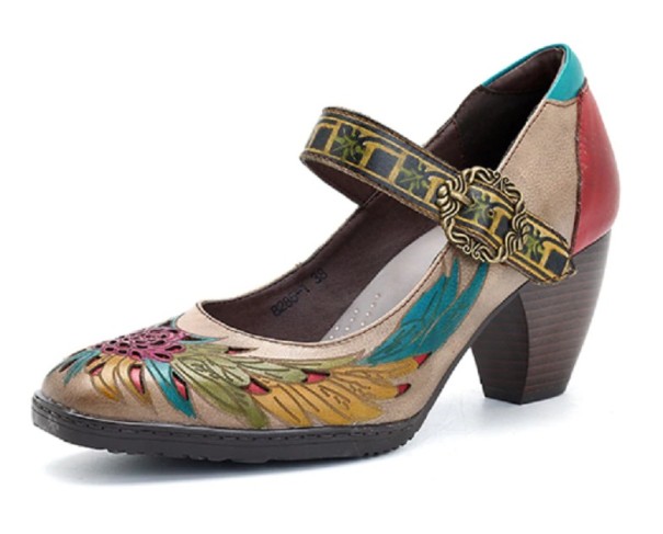 Zapatos de salón de mujer con hebilla 39