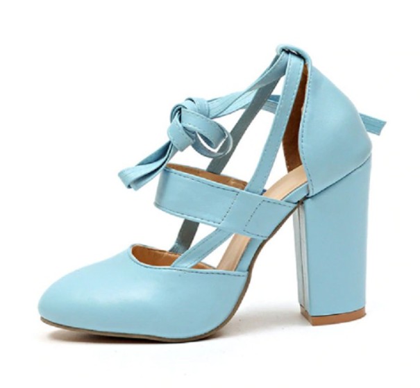 Zapatos de salón para mujer de piel sintética azul claro 35