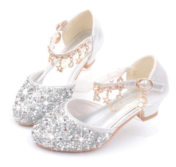 Zapatos de salón para niñas plateado 28