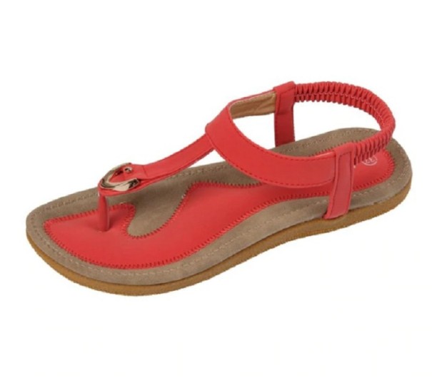 Zapatos de verano para mujer - Sandalias rojo 35