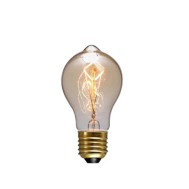 Žárovka se spirálou A19 Klasický tvar Patice E27 40 W 220 V Úhel svícení 360° Jantarové sklo Rozměry 111 x 60 mm Do lustru i závěsné lampy 1