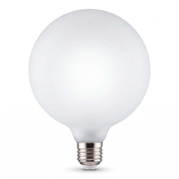 Żarówka LED G95 w kształcie kuli Mlecznobiała nieprzezroczysta bańka 13,3 x 9,5 cm Gwintowana podstawa Zimne białe światło Do lamp i opraw 1
