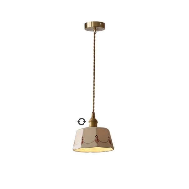 Závesné svietidlo biele keramické tienidlo retro priemer 17 x výška 20 cm základňa 10 cm kábel 150 cm objímka E27 max 40 W nad jedálenský stôl 1
