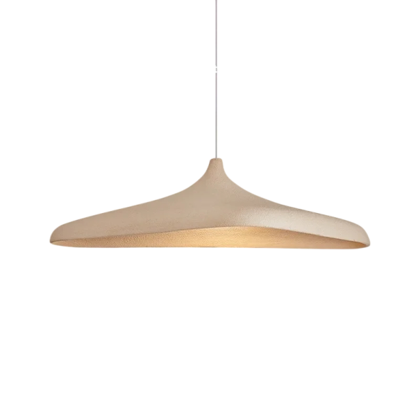 Závěsné svítidlo japonský styl plochý talíř 100 x 53 x 27 cm základna 12 cm kabel 150 cm polymer kov LED 40 W neutrální 4200 K E27 hnědá