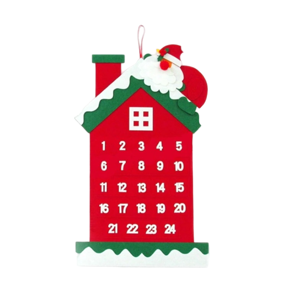 Závěsný adventní kalendář domeček 59 x 35 cm 1