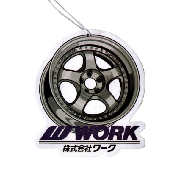 Závěsný osvěžovač vzduchu do auta design disk kola s nápisem WORK přívěsek vícebarevný dekorace interiéru vozidla 1